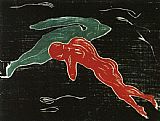 Edvard Munch Meeting in Outer Space painting